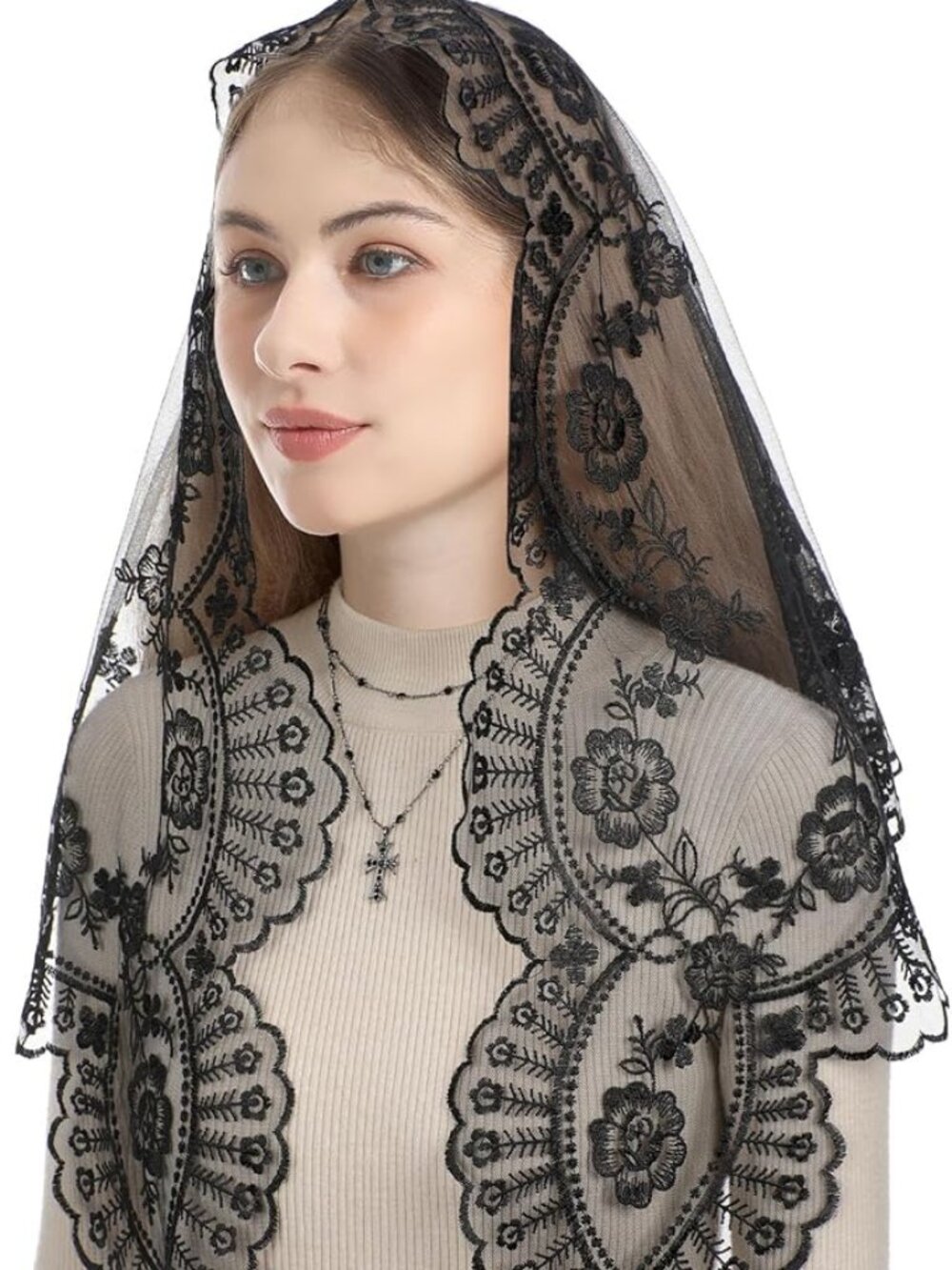 Church Veil Triangular - Picture 2 of 6